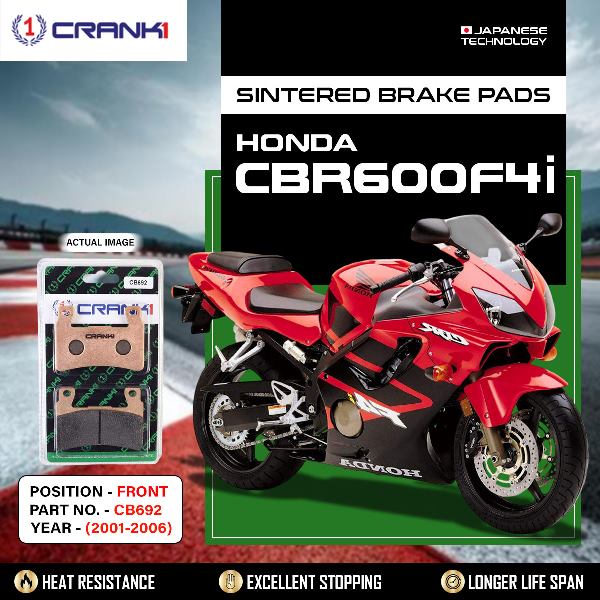 CRANK1 Brake Pads Front Honda CBR 600 F4i- 2001 to 2006- CB692