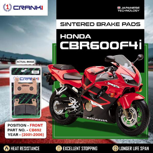 CRANK1 Brake Pads Front Honda CBR 600 F4i- 2001 to 2006- CB692