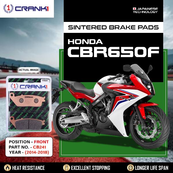 CRANK1 Brake Pads Front Honda CBR 650F -2014-2018-CB241-2 sets