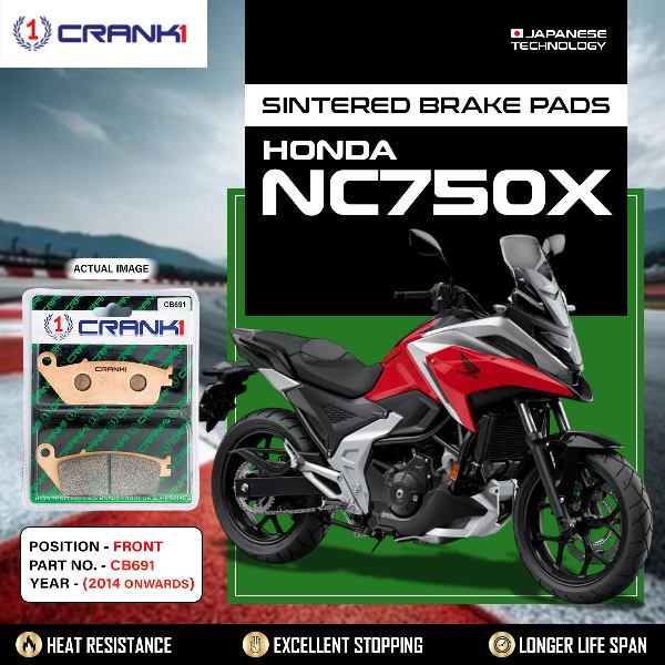 CRANK1 Brake Pads Front Honda NC 750X (2014 Onwards)-CB691