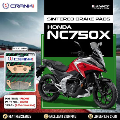 CRANK1 Brake Pads Front Honda NC 750X (2014 Onwards)-CB691