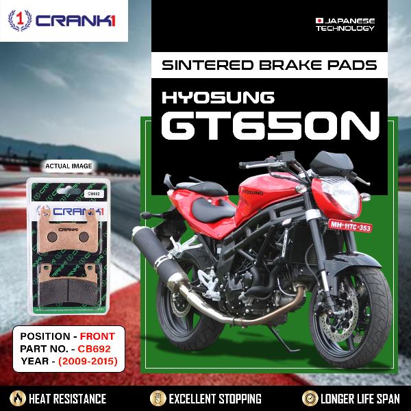 CRANK1 Brake Pads Front Hyosung GT650N (2009-2015)- CB692-2 Sets