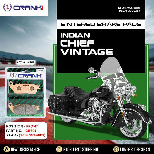 CRANK1 Brake Pads Front Indian Chief Vintage 2014 Onwards-CB691