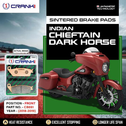 CRANK1 Brake Pads Front Indian Chieftain  Dark Horse  2018-2019-CB691