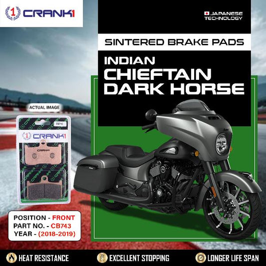 CRANK1 Brake Pads Front Indian Chieftain Dark Horse (2018-2019)- CB743-2 Sets