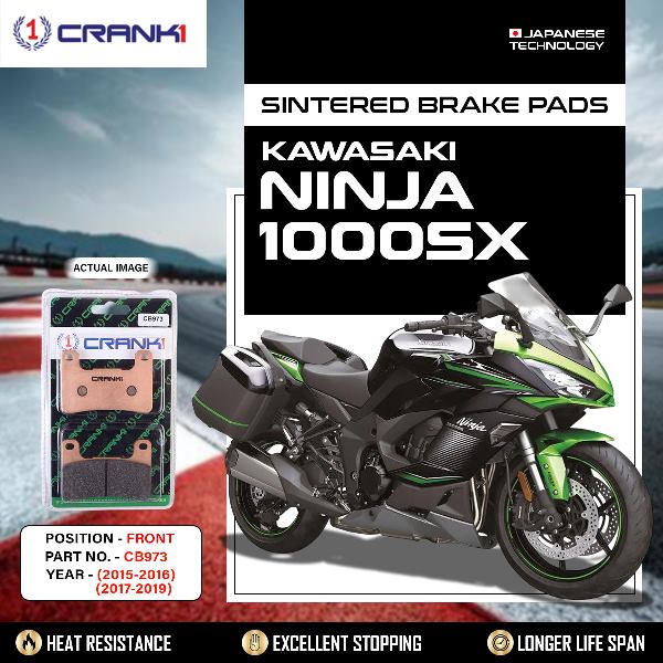 CRANK1 Brake Pads Front Kawasaki Ninja 1000SX (2015-2016) (2017-2019)-CB973-2 Sets