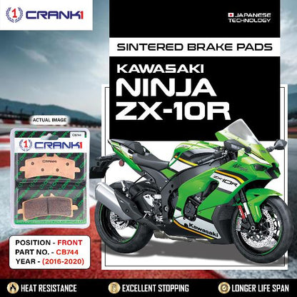 CRANK1 Brake Pads Front Kawasaki Ninja ZX-10R-2016-2020 -CB744-2 Set