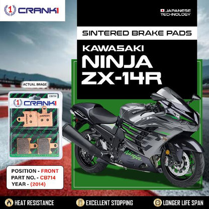 CRANK1 Brake Pads Front Kawasaki Ninja ZX 14R– (2014)-CB714-2set