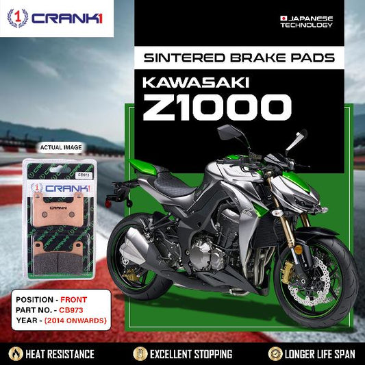 CRANK1 Brake Pads Front Kawasaki Z1000 -2014 Onward-CB973-2 Sets