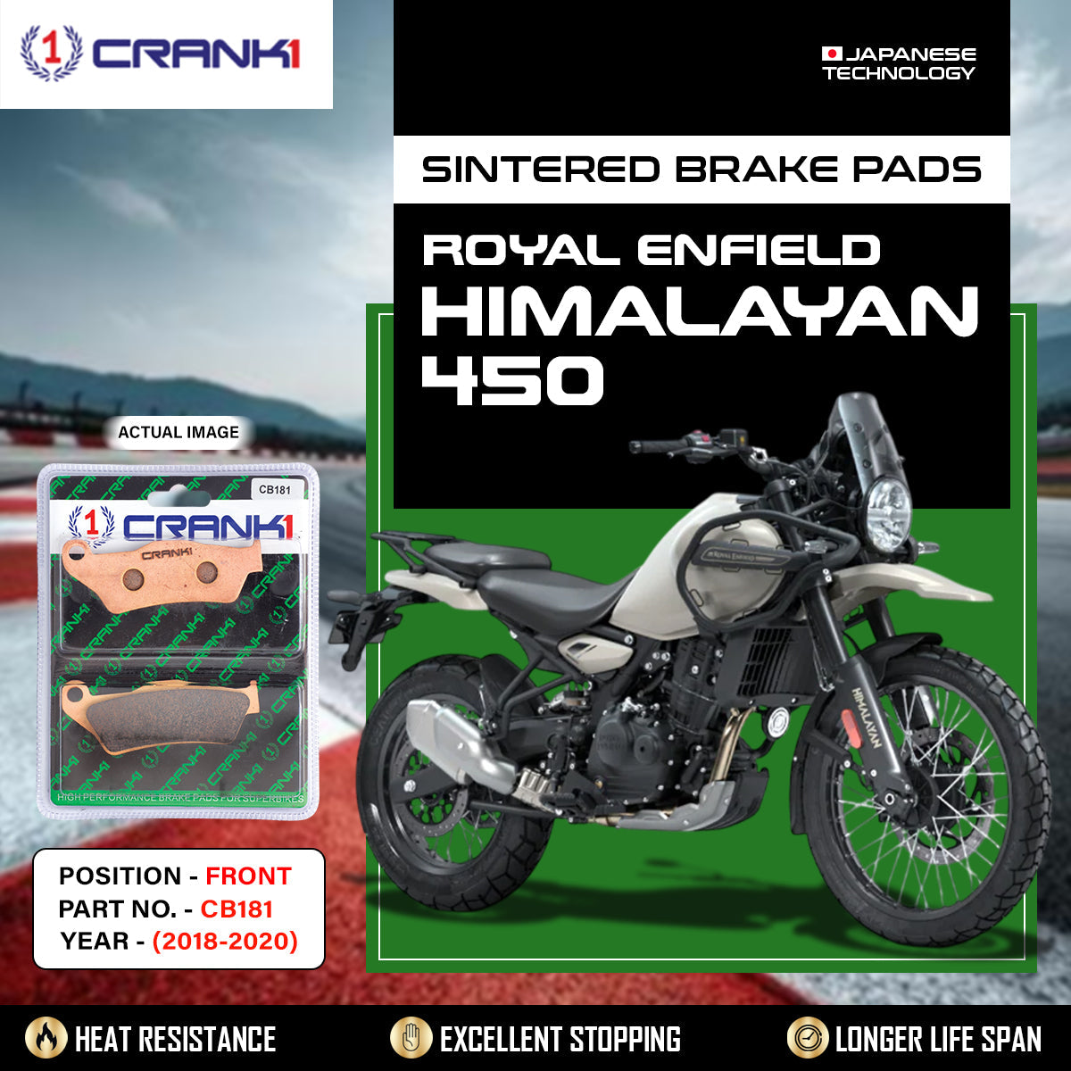 CRANK1 Brake Pads Front Royal Enfield Himalayan 2018-2020-CB181