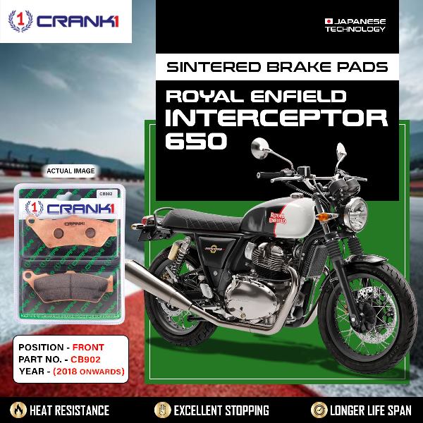 CRANK1 Brake Pads Front Royal Enfield Interceptor 650 (2018 Onwards)-CB902