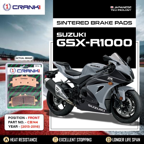 CRANK1 Brake Pads Front Suzuki GSX-R 1000 -2013-2016 -CB744-2 Set