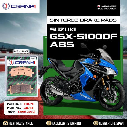 CRANK1 Brake Pads Front Suzuki GSX-S 1000FABS 2015-2020 -CB744-2 Set