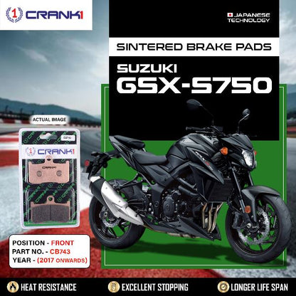 CRANK1 Brake Pads Front Suzuki GSX S750 2017 Onwards- CB743-2 Sets