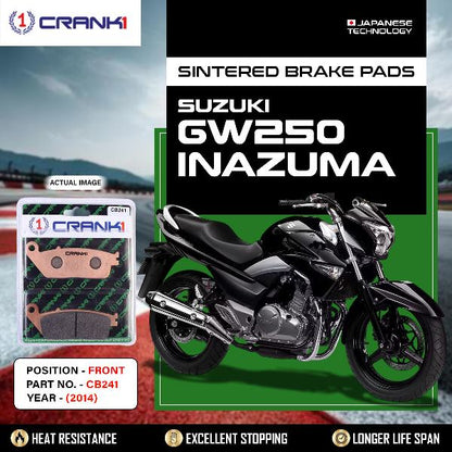 CRANK1 Brake Pads Front Suzuki GW250 Inazuma-2014-CB241