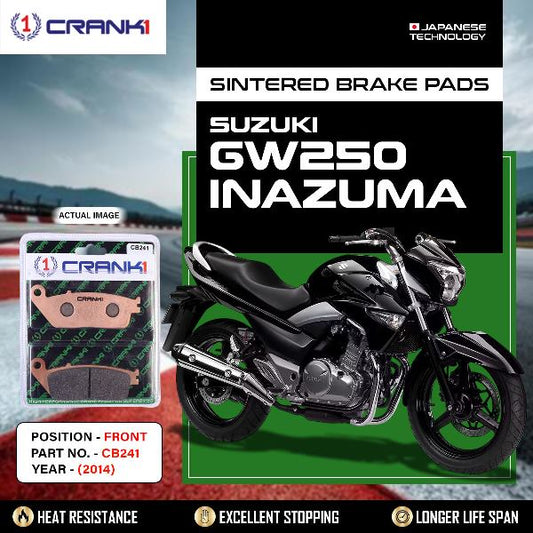 CRANK1 Brake Pads Front Suzuki GW250 Inazuma-2014-CB241