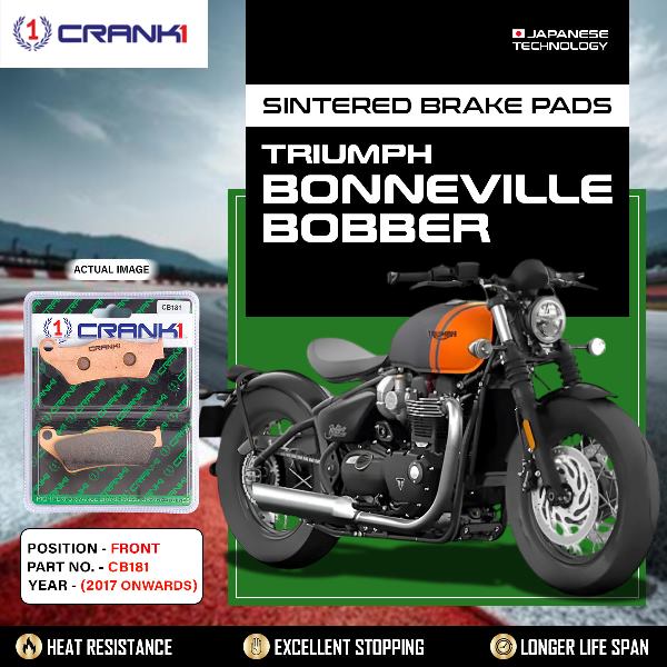 CRANK1 Brake Pads Front Triumph Bobber 2017 Onwards-CB181-2 Sets