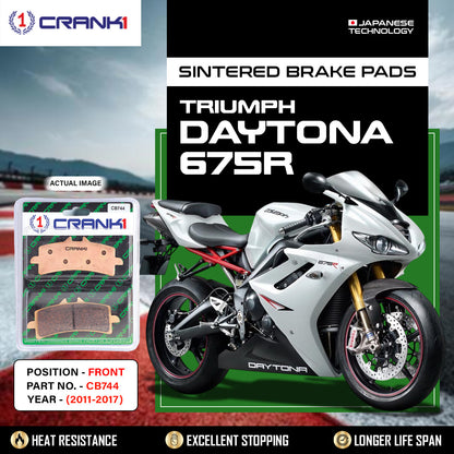 CRANK1 Brake Pads Front Triumph Daytona 675R 2011-2017 -CB744-2 Set