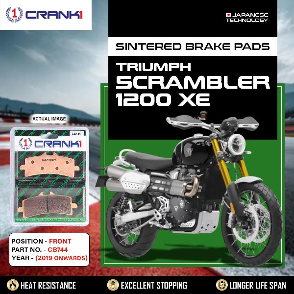 CRANK1 Brake Pads Front Triumph Scrambler 1200 XE 2019 Onwards -CB744-2 Set