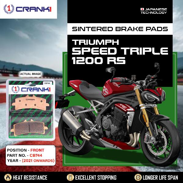 CRANK1 Brake Pads Front Triumph Speed Triple 1200 RS 2021 Onwards-CB744-2 Set