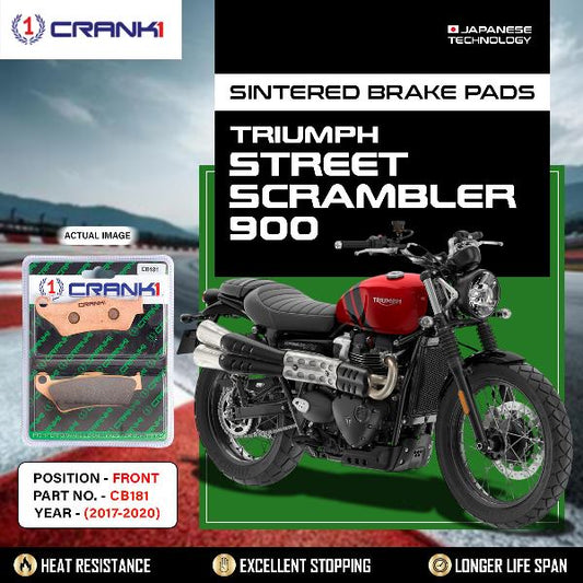 CRANK1 Brake Pads Front Triumph Street Scrambler 900 2017-2020-CB181-2 Sets