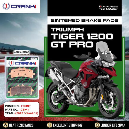 CRANK1 Brake Pads Front Triumph Tiger 1200 GT Pro 2022 Onwards -CB744-2 Set