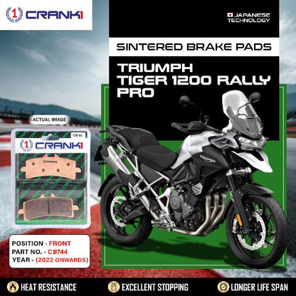 CRANK1 Brake Pads Front Triumph Tiger 1200 Rally Pro 2022 Onwards -CB744-2 Set