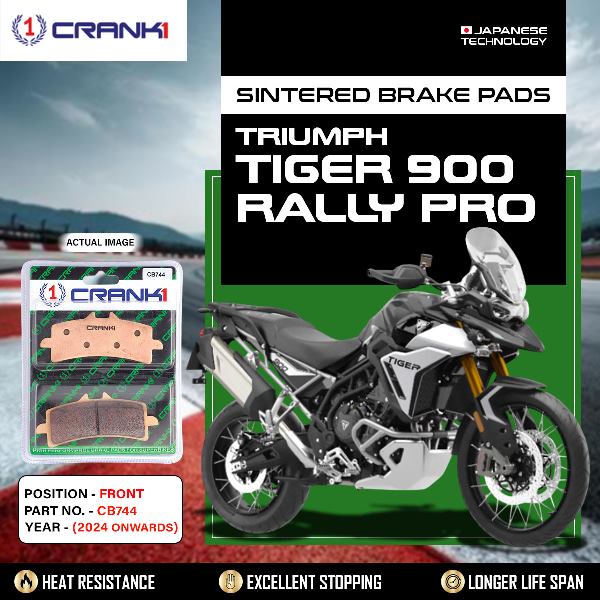 CRANK1 Brake Pads Front Triumph Tiger 900 Rally Pro (2024 Onwards)-CB744-2 Set