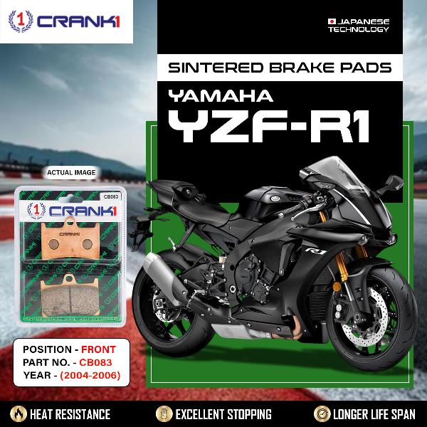 CRANK1 Brake Pads Front Yamaha YZF R1 – 2004 -2006-CB0832 Sets Front