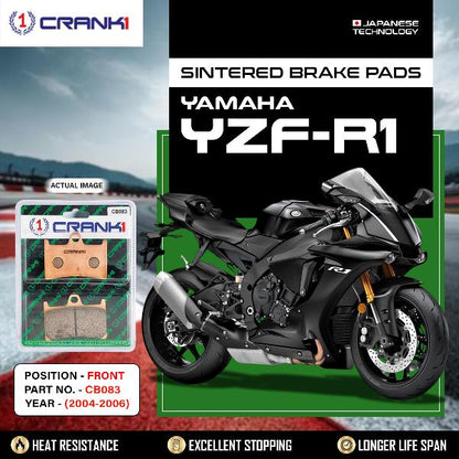 CRANK1 Brake Pads Front Yamaha YZF R1 – 2004 -2006-CB0832 Sets Front