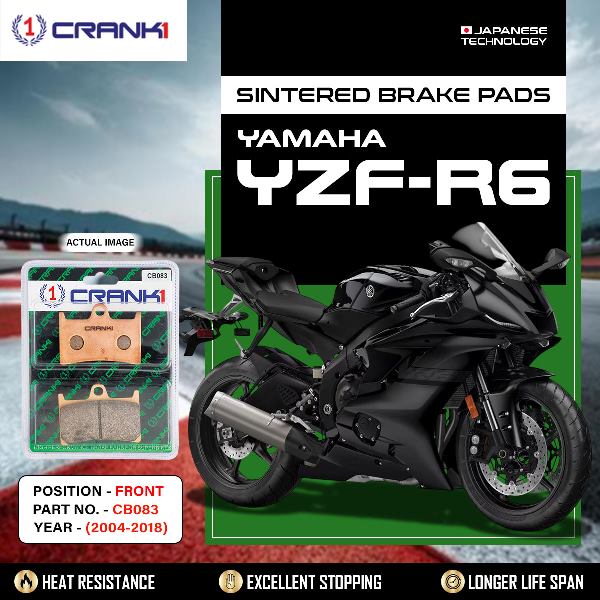 CRANK1 Brake Pads Front Yamaha YZF R6 (2004-2018)-CB0832 Sets