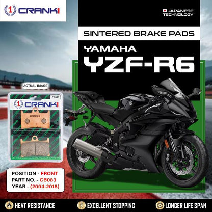 CRANK1 Brake Pads Front Yamaha YZF R6 (2004-2018)-CB0832 Sets