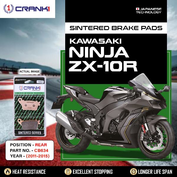 CRANK1 Brake Pads Rear-Kawasaki Ninja ZX-10R 2011-2015-CB634