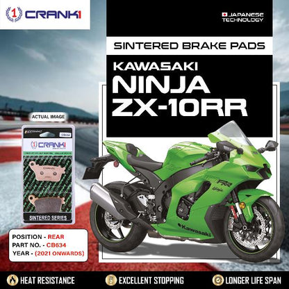 CRANK1 Brake Pads Rear-Kawasaki Ninja ZX 10RR 2021 Onwards-CB634