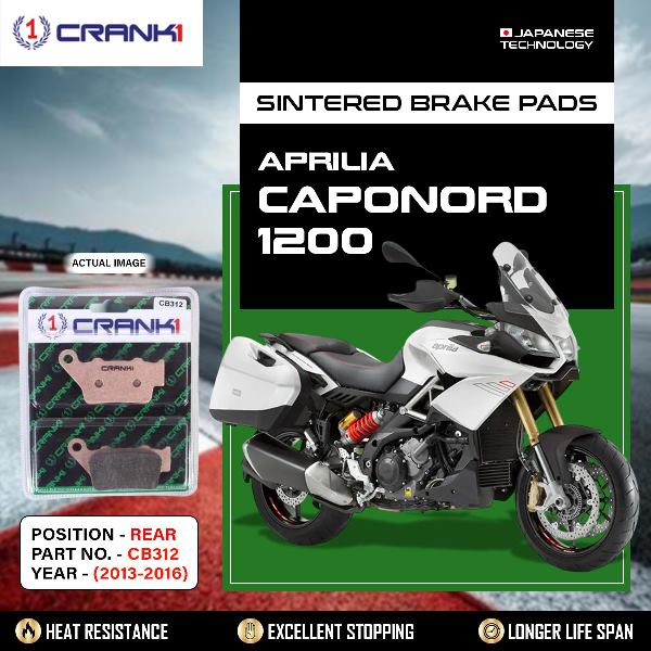 CRANK1 Brake Pads Rear Aprilia Caponord 1200 2013-2016-CB312