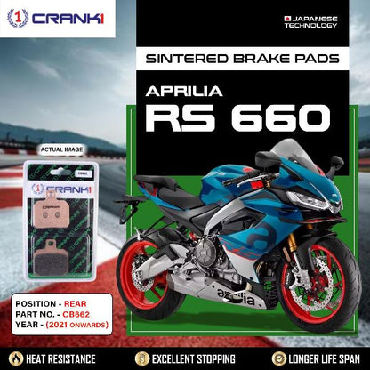 CRANK1 Brake Pads Rear Aprilia RS 660 2021 Onwards-CB662