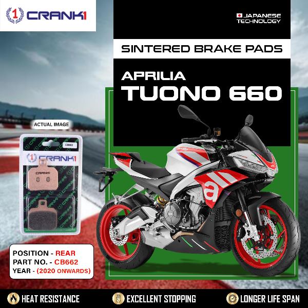 CRANK1 Brake Pads Rear Aprilia Tuono 660 2020 Onwards-CB662
