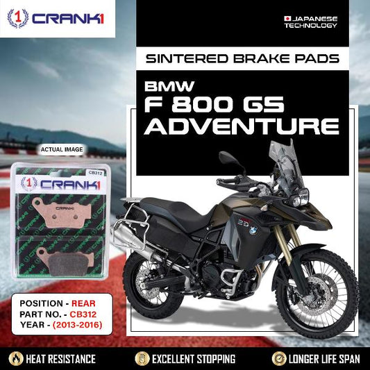 CRANK1 Brake Pads Rear BMW F800GS Adventure 2013-2016-CB312