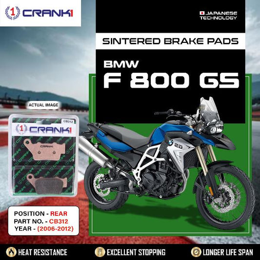 CRANK1 Brake Pads Rear BMW F800 GS 2006-2012-CB312