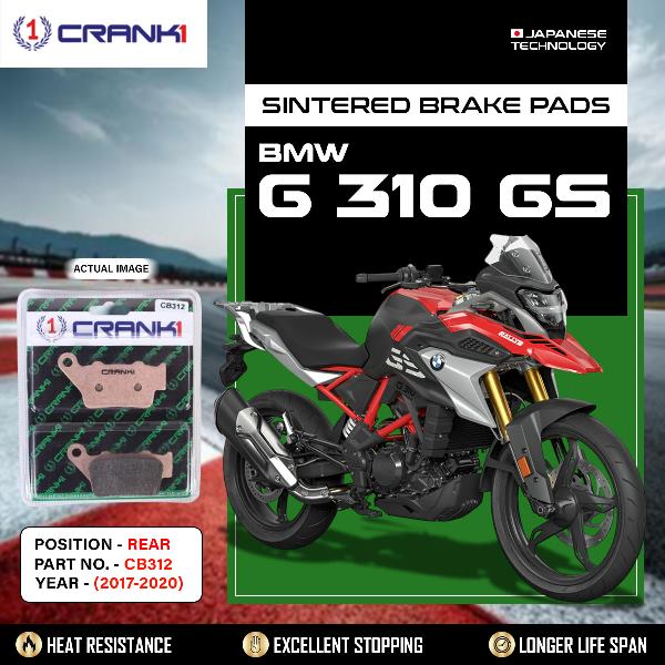 CRANK1 Brake Pads Rear BMW G310 GS 2017-2020-CB312
