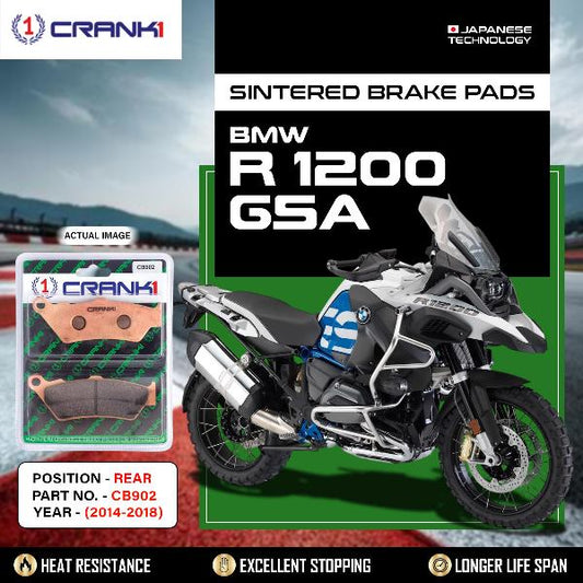 CRANK1 Brake Pads Rear BMW R1200 GSA 2014-2018-CB902