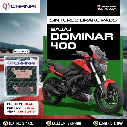 CRANK1 Brake Pads Rear Bajaj Dominar 400 2016 -2018-CB312