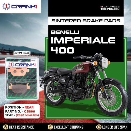 CRANK1 Brake Pads Rear Benelli Imperiale 400 – 2020 Onwards-CB896