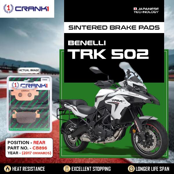 CRANK1 Brake Pads Rear Benelli TRK 502 – 2017 Onwards-CB896