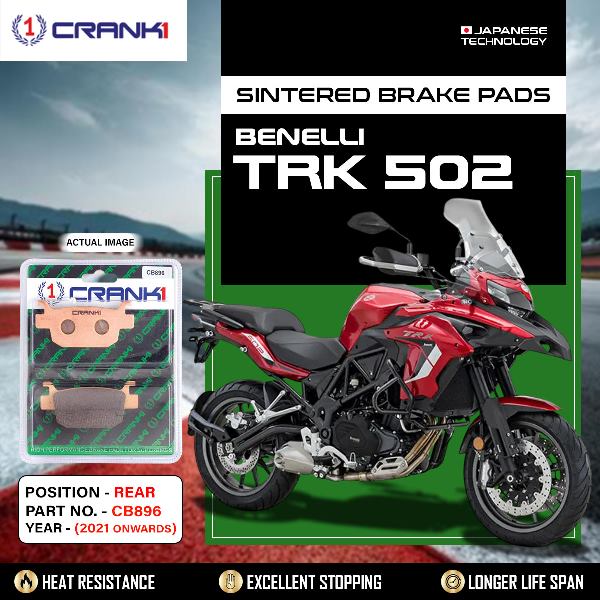 CRANK1 Brake Pads Rear Benelli TRK 502 – 2021 Onwards-CB896