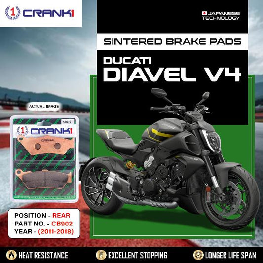 CRANK1 Brake Pads Rear Ducati Diavel V4 (2011-2018)-CB902