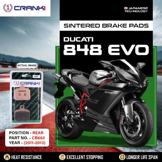 CRANK1 Brake Pads Rear Ducati Evo 848 2011-2013-CB662