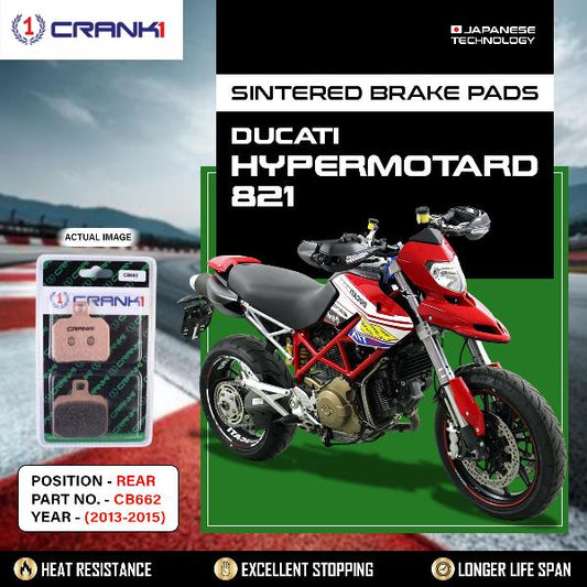 CRANK1 Brake Pads Rear Ducati Hypermotard 821 2013-2015-CB662