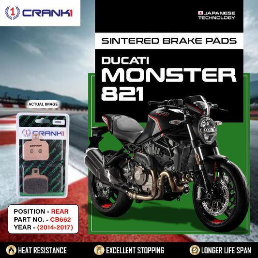 CRANK1 Brake Pads Rear Ducati Monster 821 2014-2017-CB662