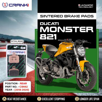 CRANK1 Brake Pads Rear Ducati Monster 821 2018-2020-CB662
